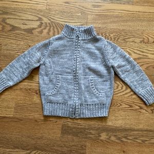 Old Navy 2T Gray Cotton Zip-up Sweater